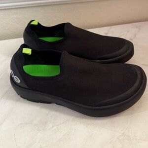 OOFOS Black and Green Women's Sneakers